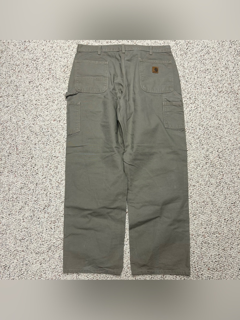 Carhartt Duck Canvas Carpenter Pants Mens 38x32 Desert Tan Workwear B11 DES